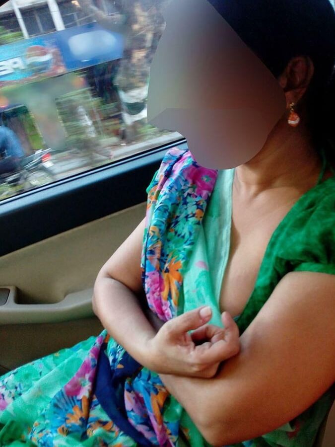 aunty inside a car
