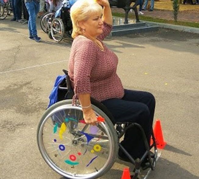 russian polio lady in her wheel chair
