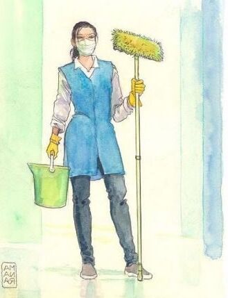 Tribute to women Covid. Milo Manara