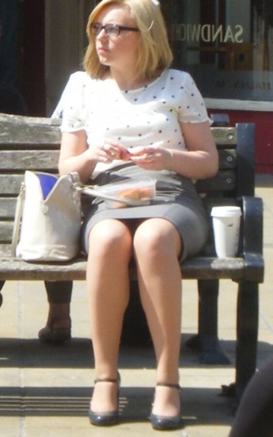Street Pantyhose - BritSlut Wank Meat in Tights