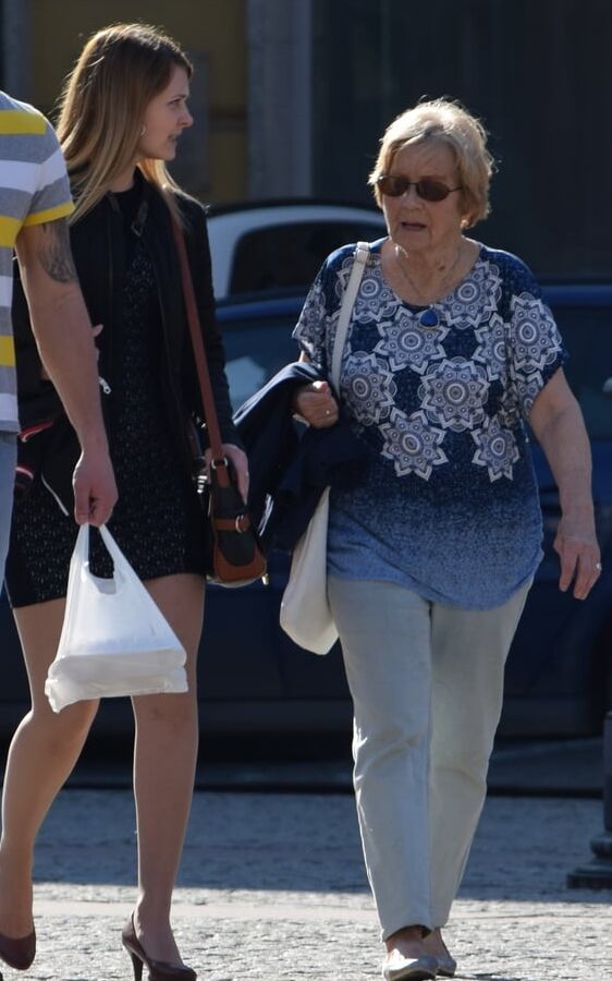 Street Pantyhose - Polish Pantyhose Slut with her Mum