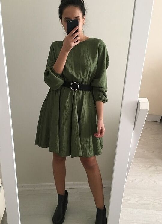 Turkish girl selling her clothes