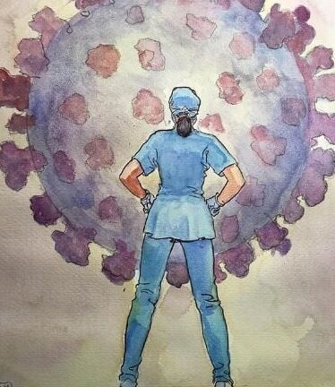 Tribute to women Covid. Milo Manara