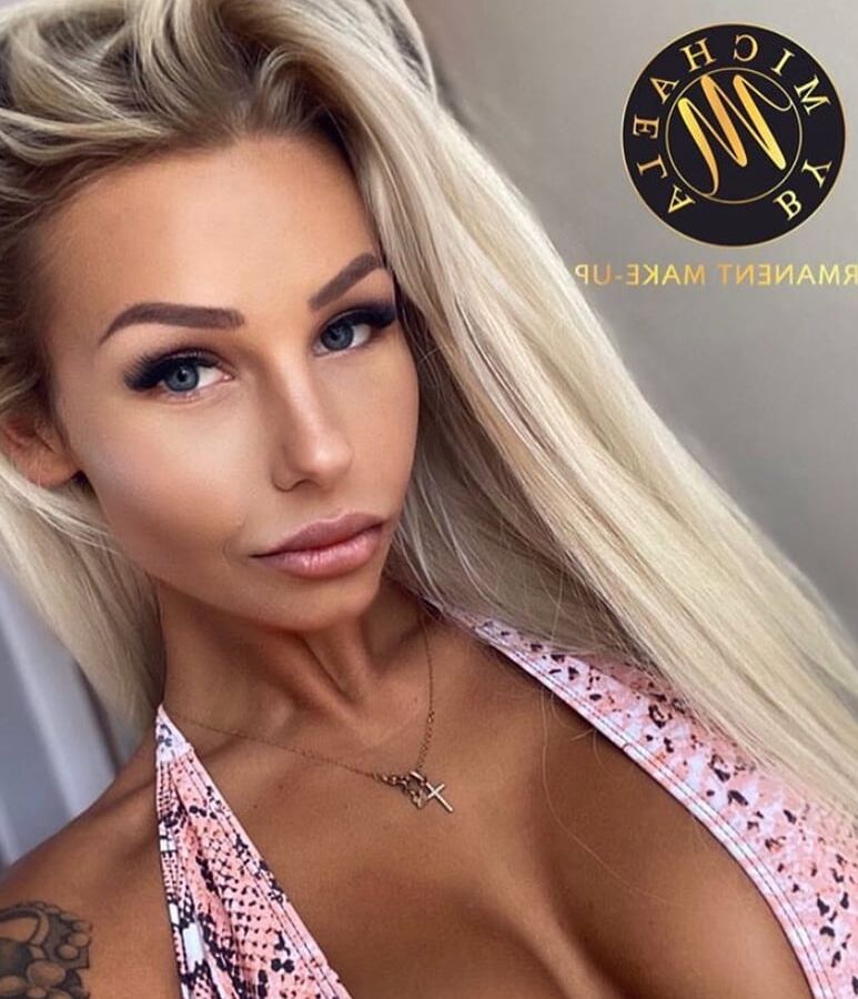 Nikola sexy blonde bimbo slut fake boobs round ass DSL