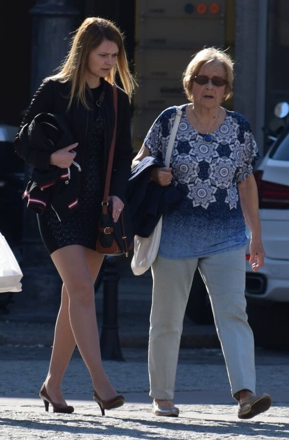 Street Pantyhose - Polish Pantyhose Slut with her Mum