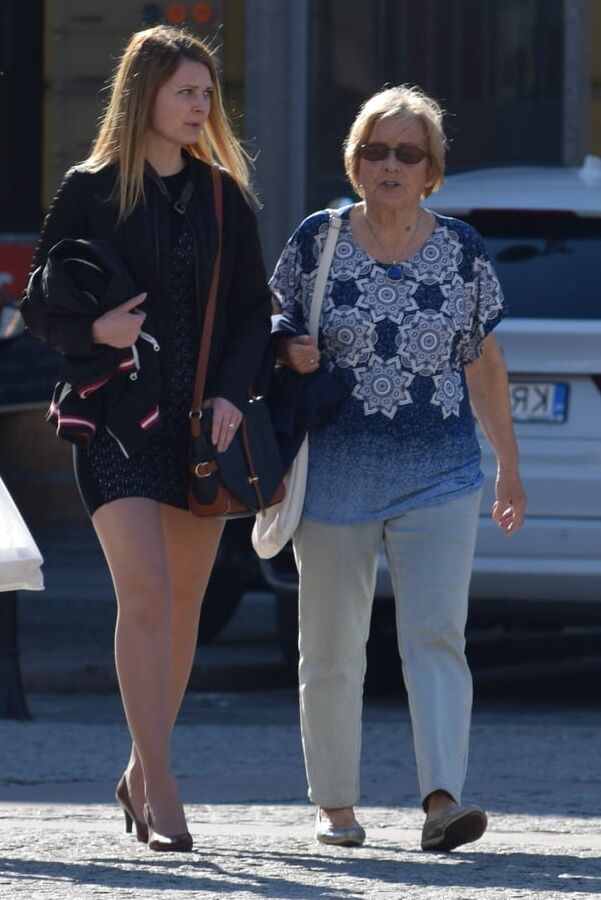 Street Pantyhose - Polish Pantyhose Slut with her Mum