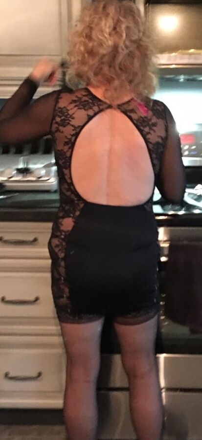 Open-front Navy Blue Dress