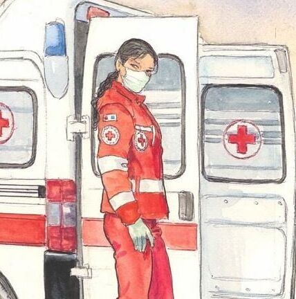 Tribute to women Covid. Milo Manara