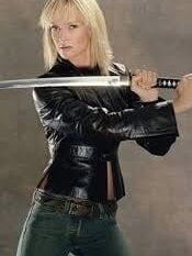 Uma Thurman In Jeans and Wonderbra