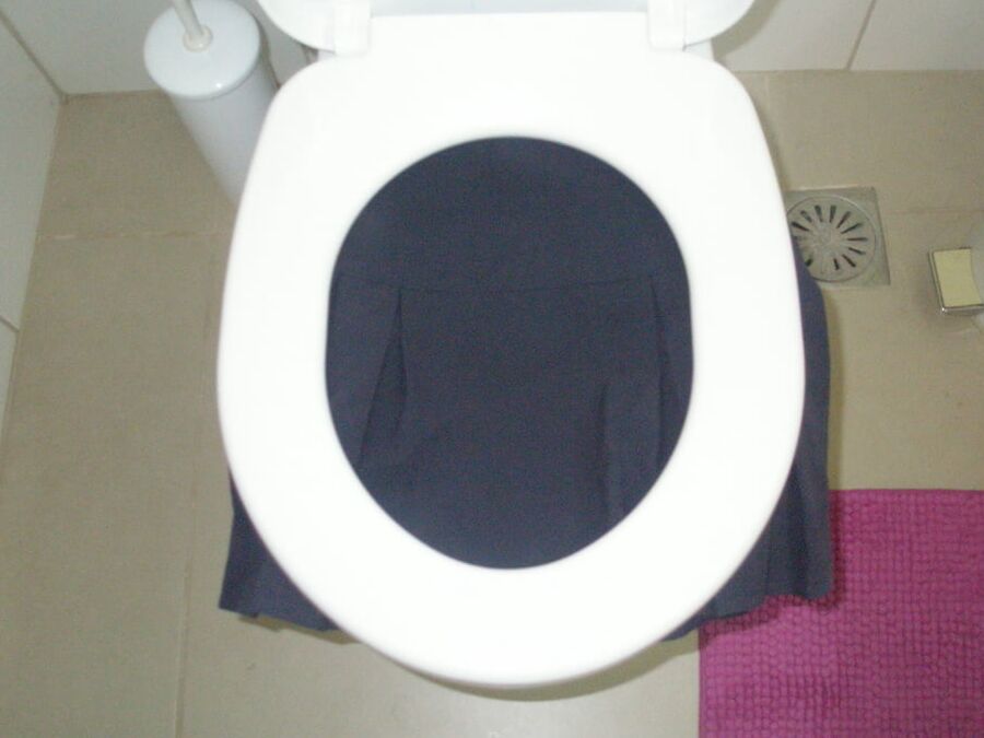 blue skirt piss