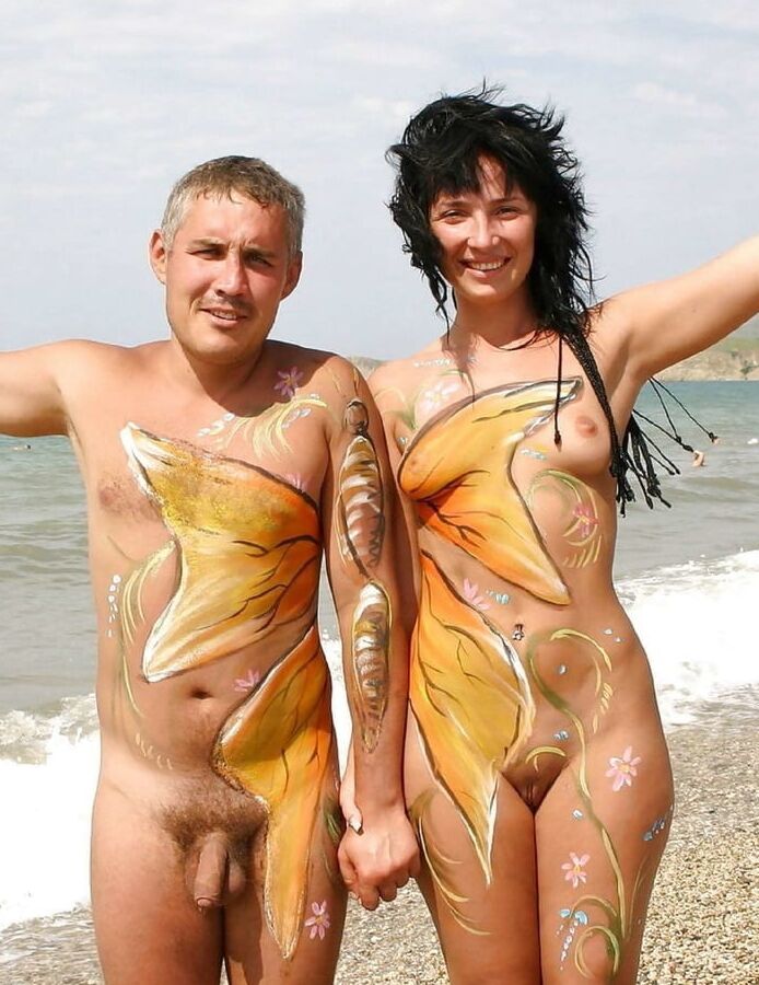 Naked couples on the beach