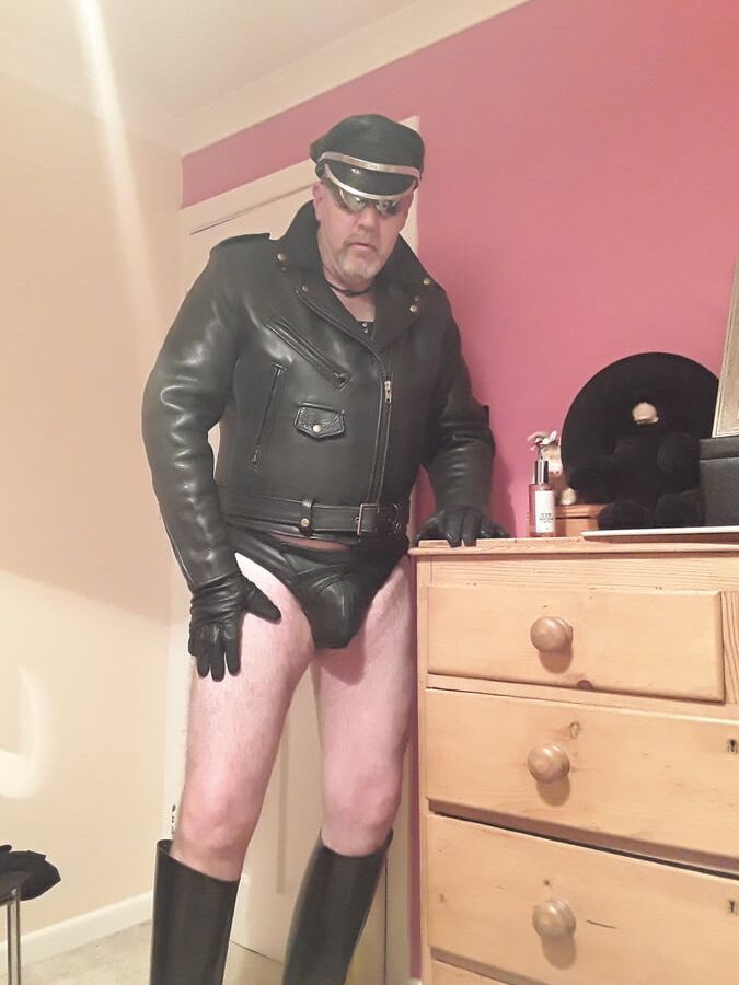 Horny leather slave