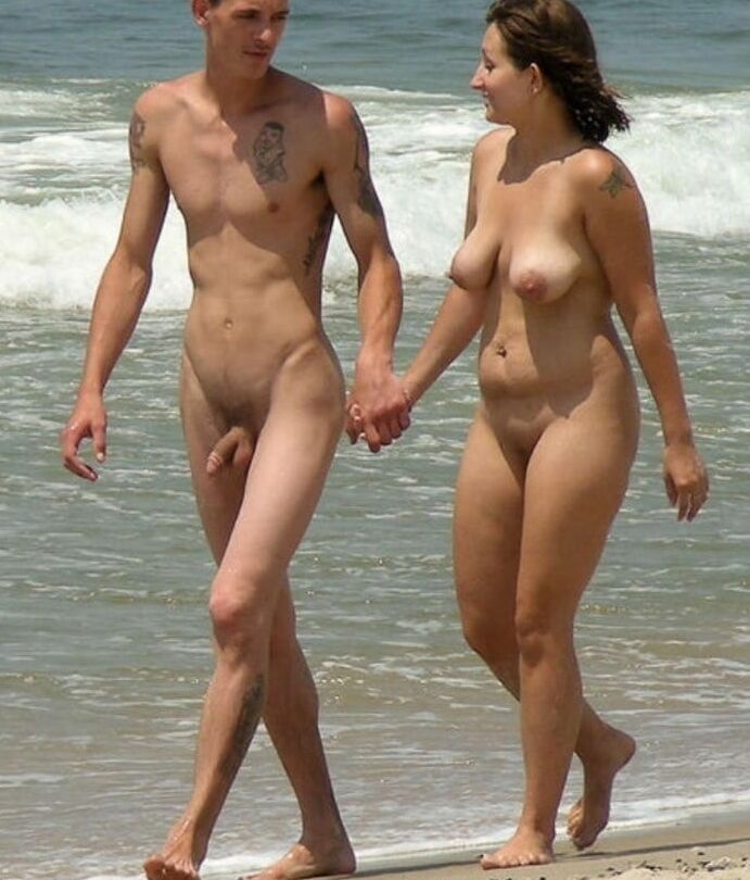 Naked couples on the beach