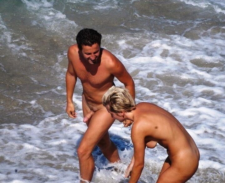 Naked couples on the beach