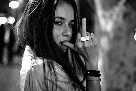 Sexy girls give you the finger