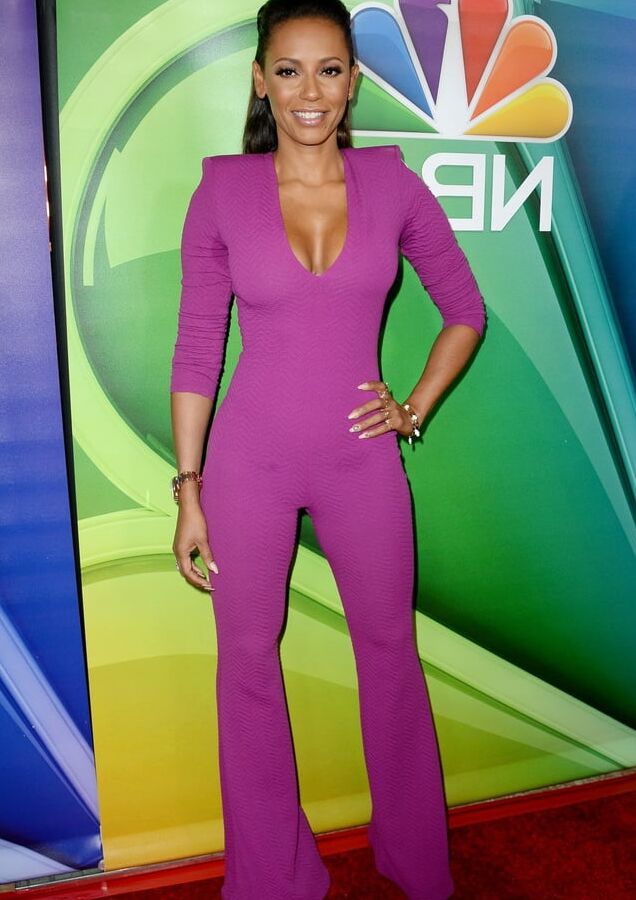 Mel B Looking Hot In Skintight Suit
