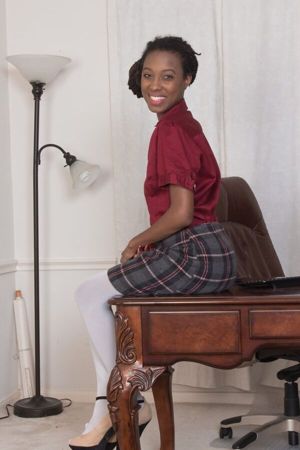 Hairy Black Saf - Red Blouse Plaid Skirt