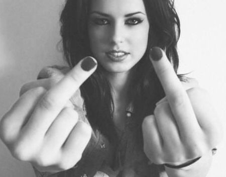 Sexy girls give you the finger