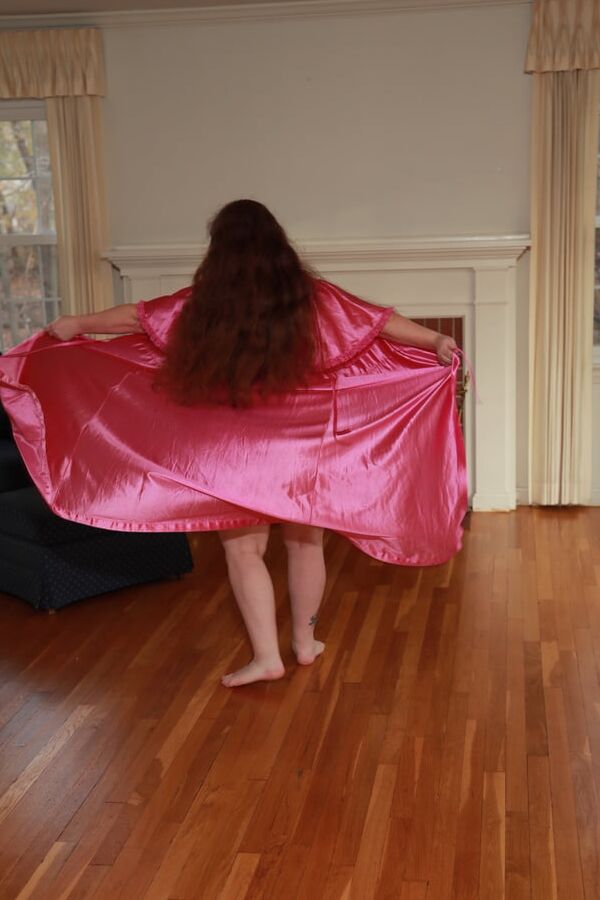 Sally in pink robe