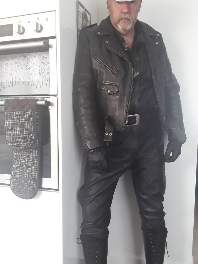 Horny leather slave