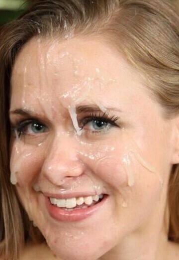 The cum of chum on her visage