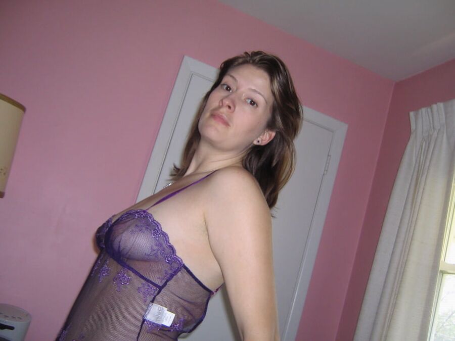 Nice wife with purple nightie