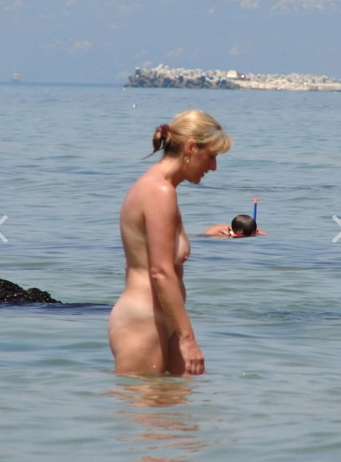Blond Milf Naked on the Fkk Beach