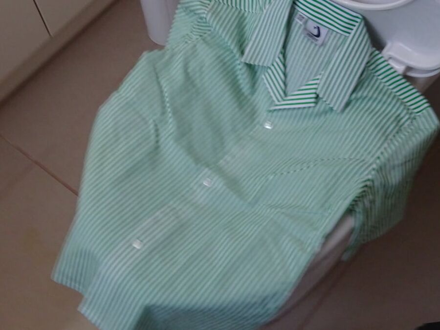 green striped blouse piss