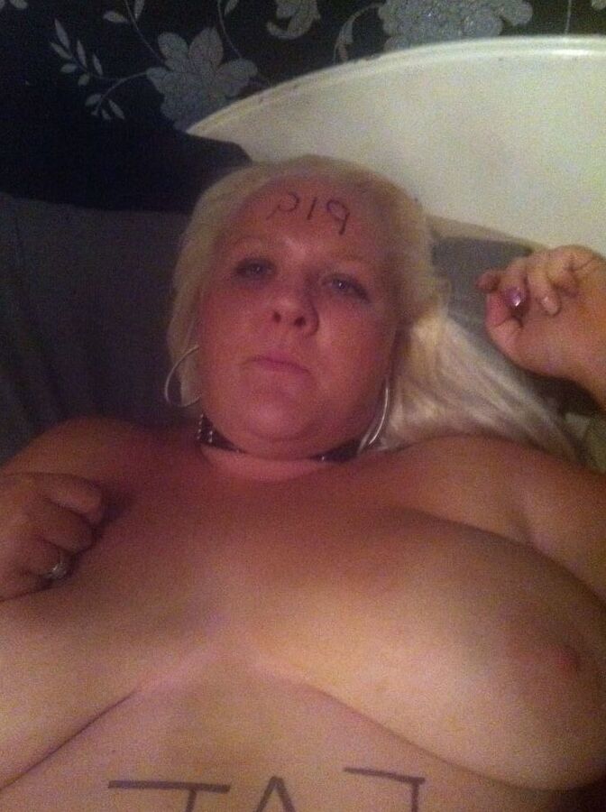 Nasty blonde pig