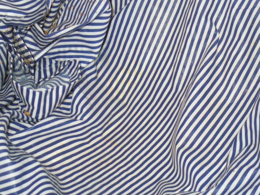 blue striped blouse pissing