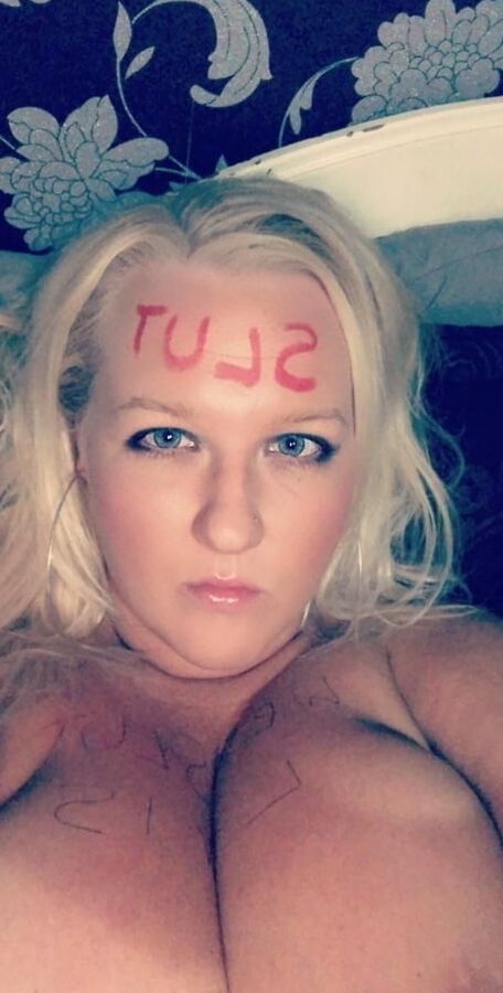 Nasty blonde pig