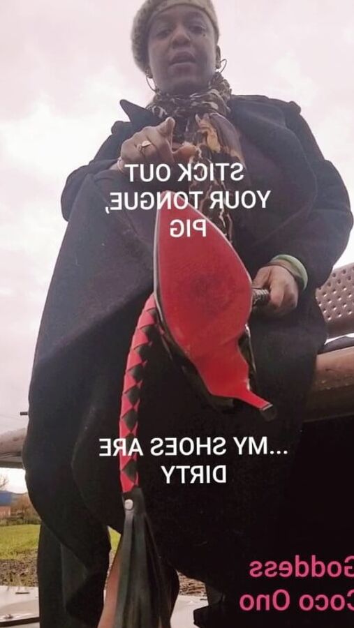 Lick it clean that shoes!
