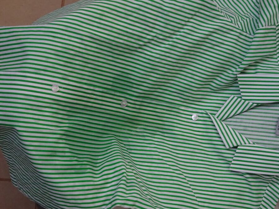 green striped blouse piss