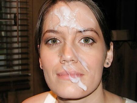 The cum of chum on her visage
