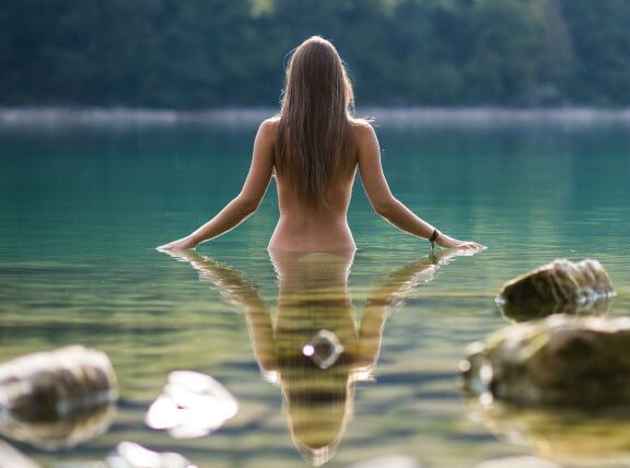 Beautiful nature and nude of a beautiful woman