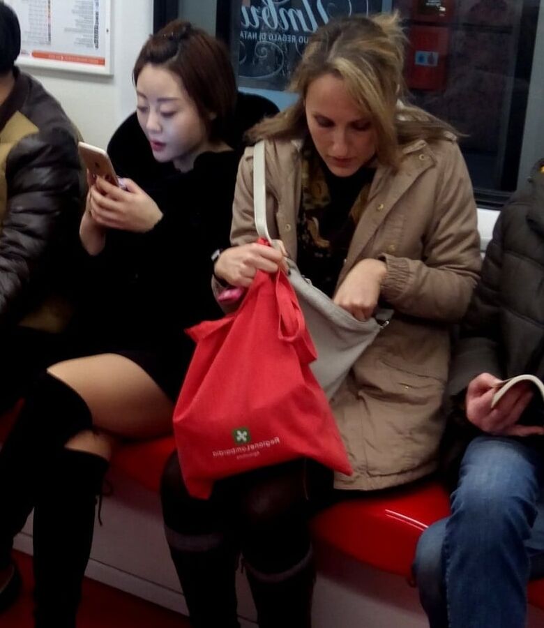 Street Pantyhose - Stations and Trains