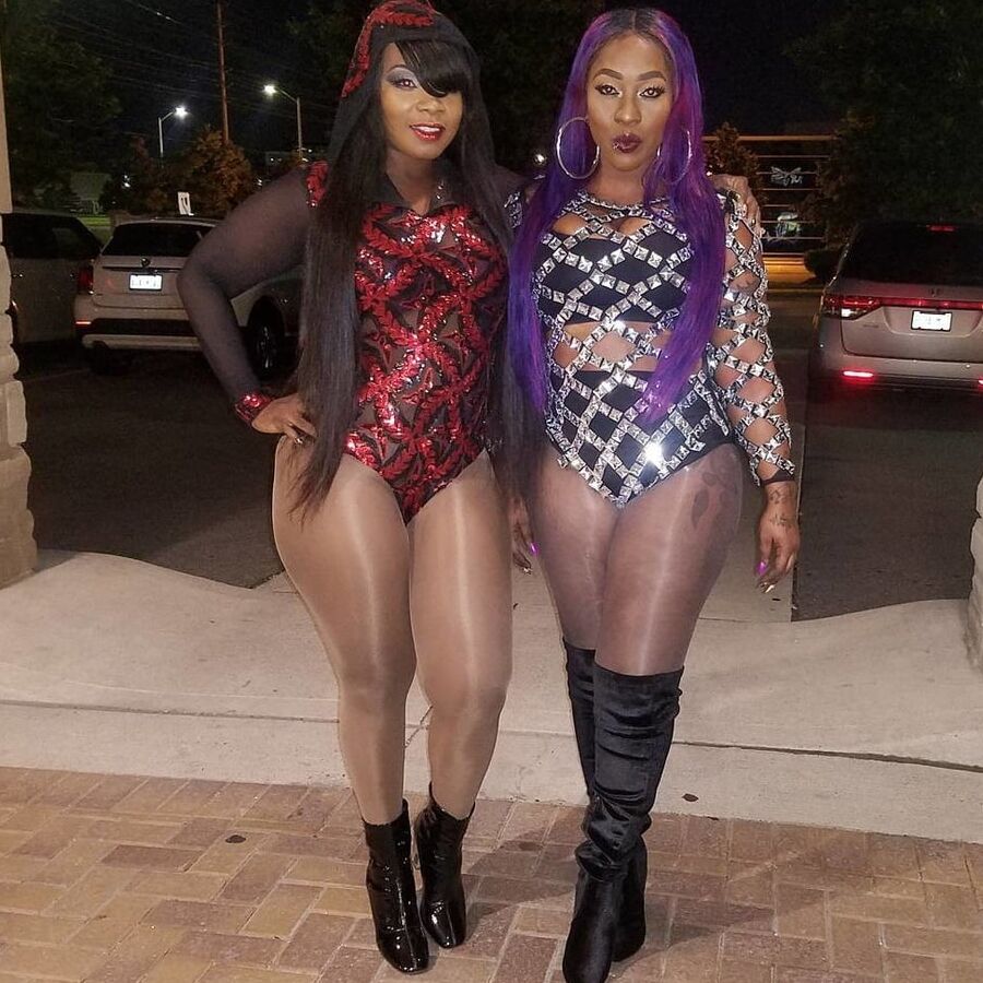 ebony beauties in pantyhose