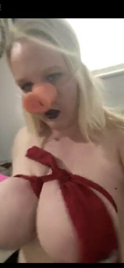 Nasty blonde pig