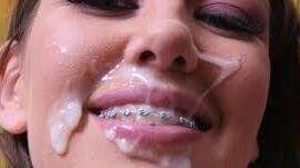 The cum of chum on her visage