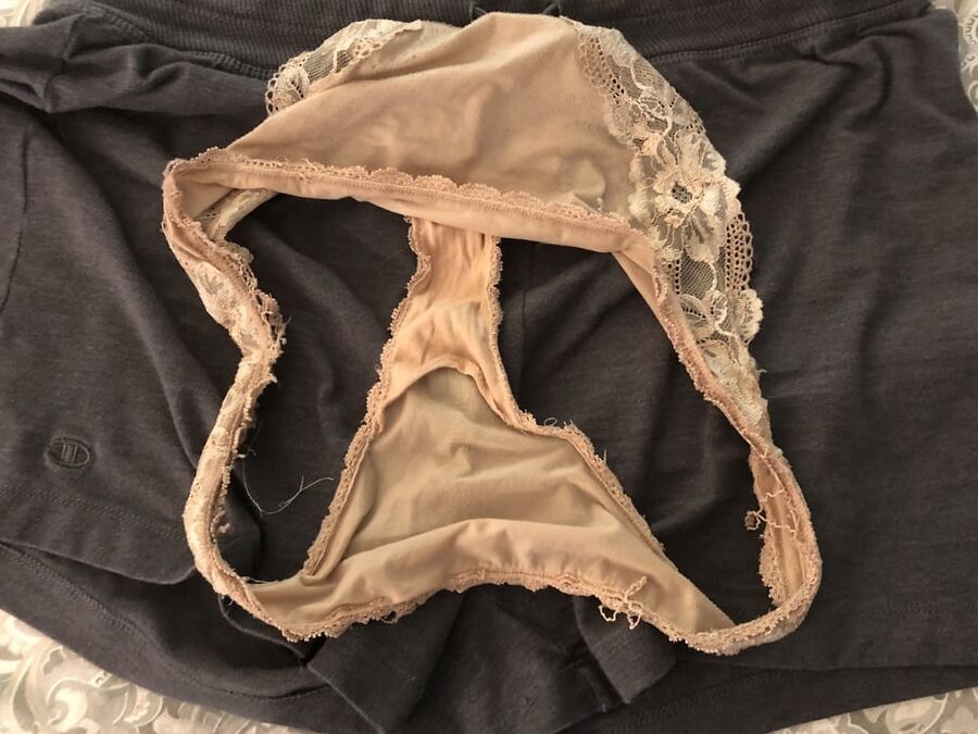 Wife upskirt flash and her panties plus my cock