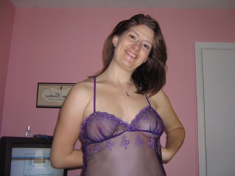 Nice wife with purple nightie