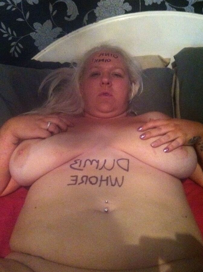 Nasty blonde pig