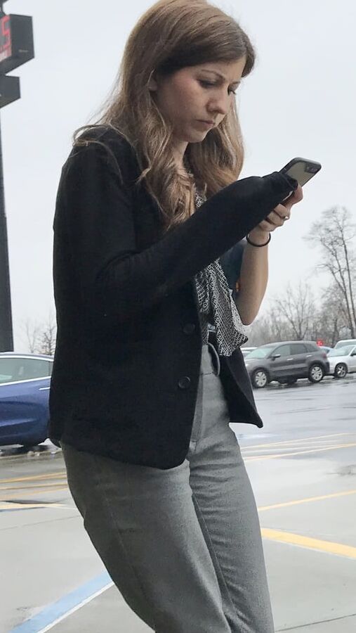 Pretty slim milf VPL
