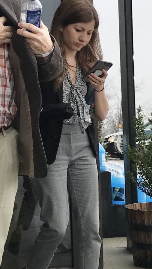 Pretty slim milf VPL