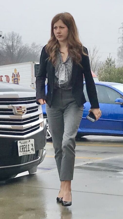 Pretty slim milf VPL