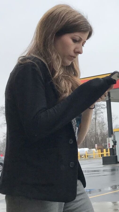 Pretty slim milf VPL