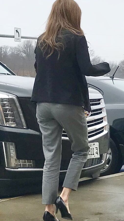 Pretty slim milf VPL
