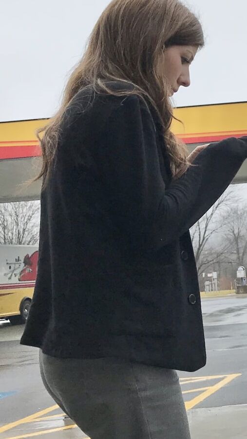 Pretty slim milf VPL
