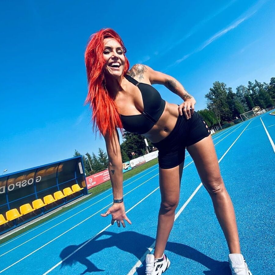 Joanna Ruda Red Lazer Redhead Polish Celeb Singer