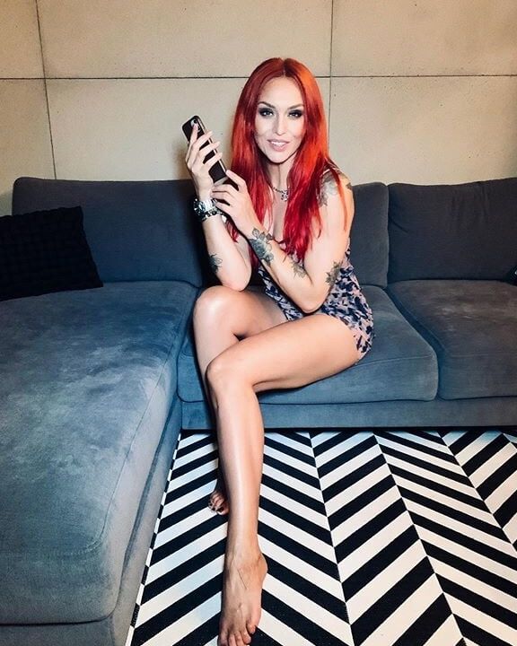 Joanna Ruda Red Lazer Redhead Polish Celeb Singer